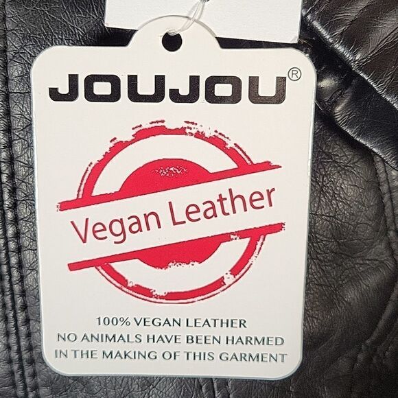 Jou Jou Juniors' Vegan Leather Jacket Sz S - Picture 12 of 13